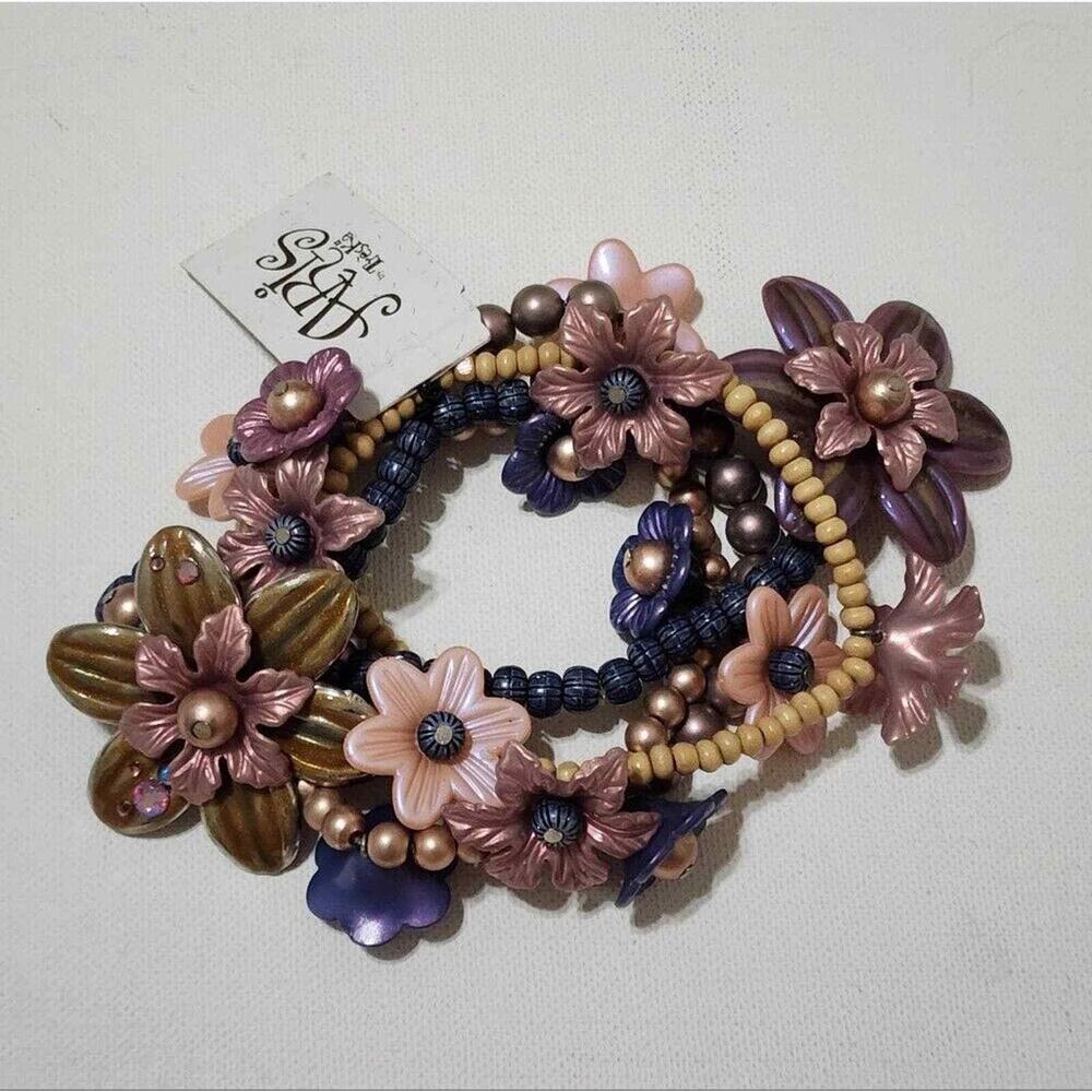 Treska flower beaded bracelet bundle lot new!!!